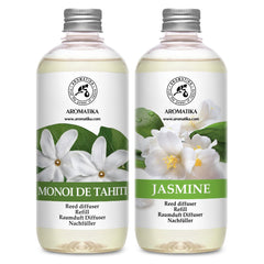 AROMATIKA Monoi Tahiti Jasmine refill bottle for long lasting home fragrance.