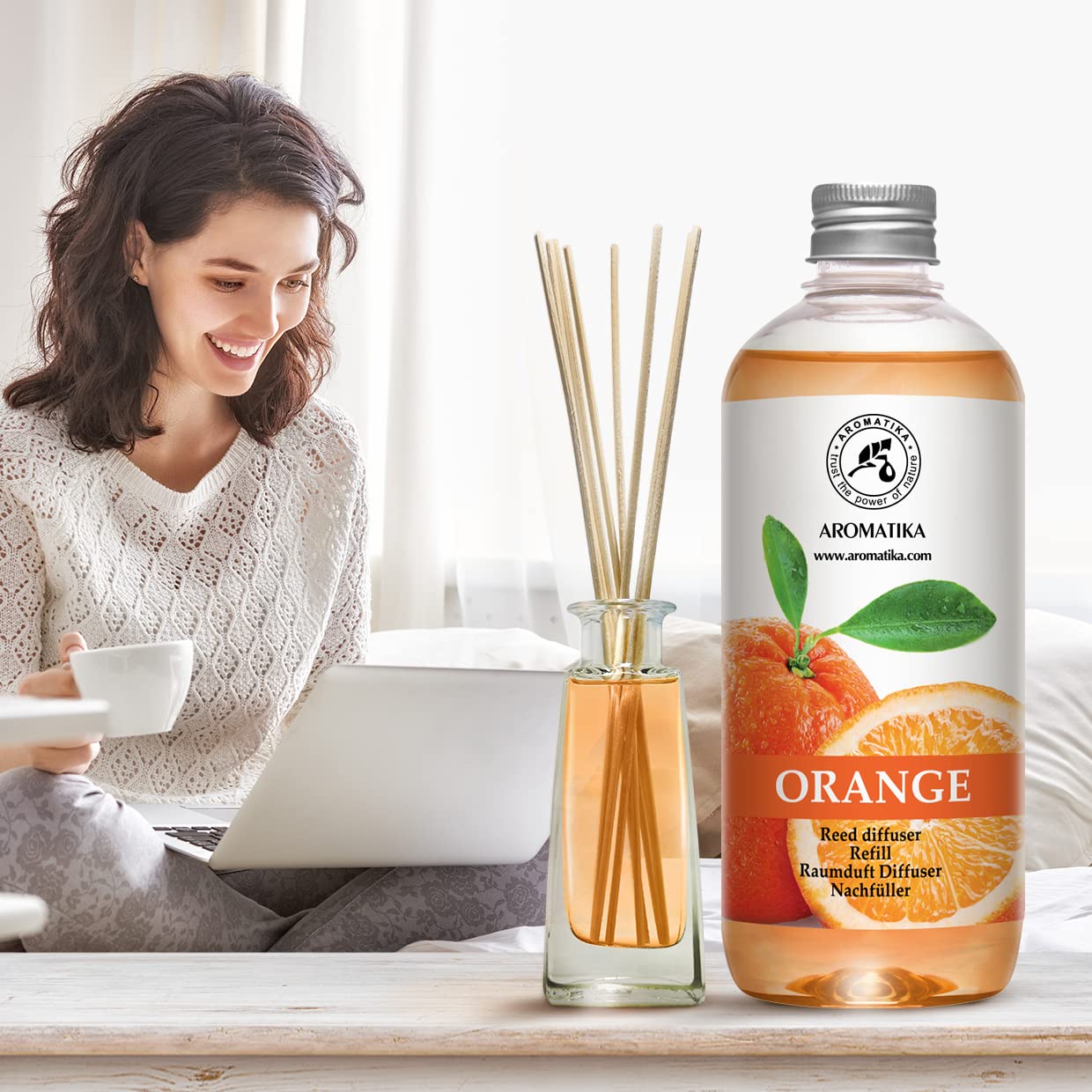 AROMATIKA orange diffuser refill spa-relax creates calming citrus mood