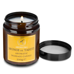 AROMATIKA candle releases vanilla oleoresin scent with a comforting aroma.