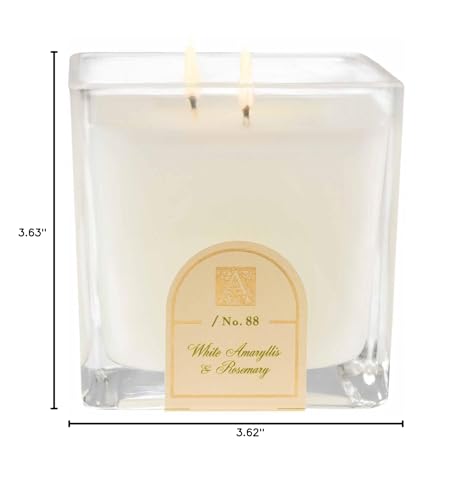 Aromatique White Amaryllis & Rosemary candle, close-up wax, showcasing herbal notes and florals