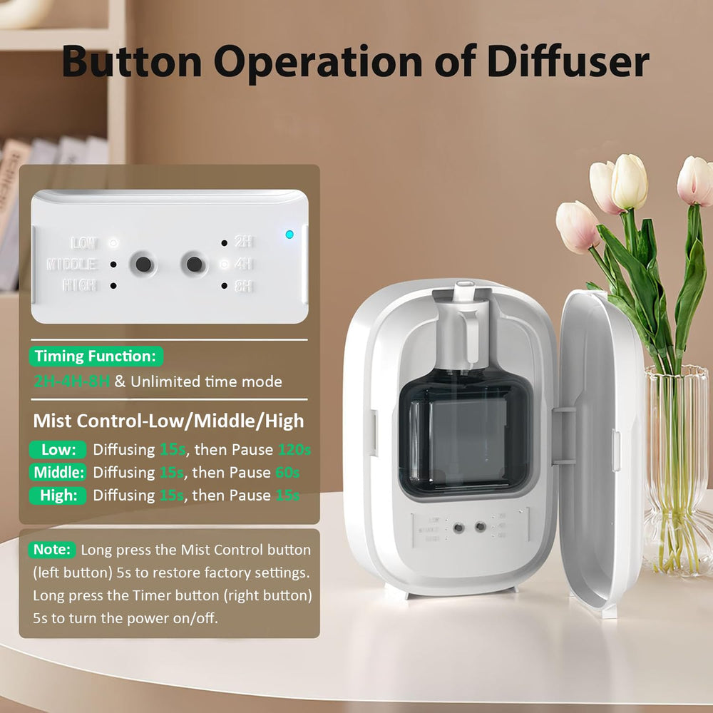 AROMAUKO waterless diffuser side view highlights compact form for desks.