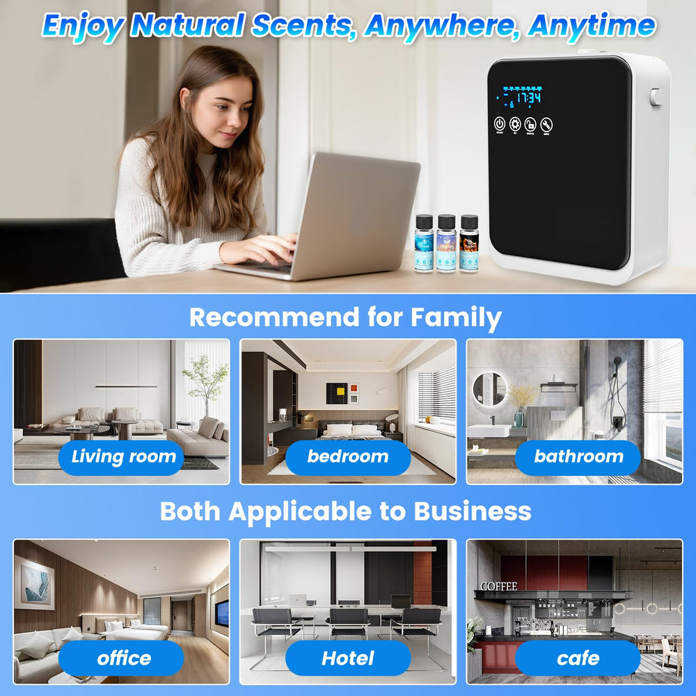 AROMAUKO diffuser mounted or on desktop for flexible placement