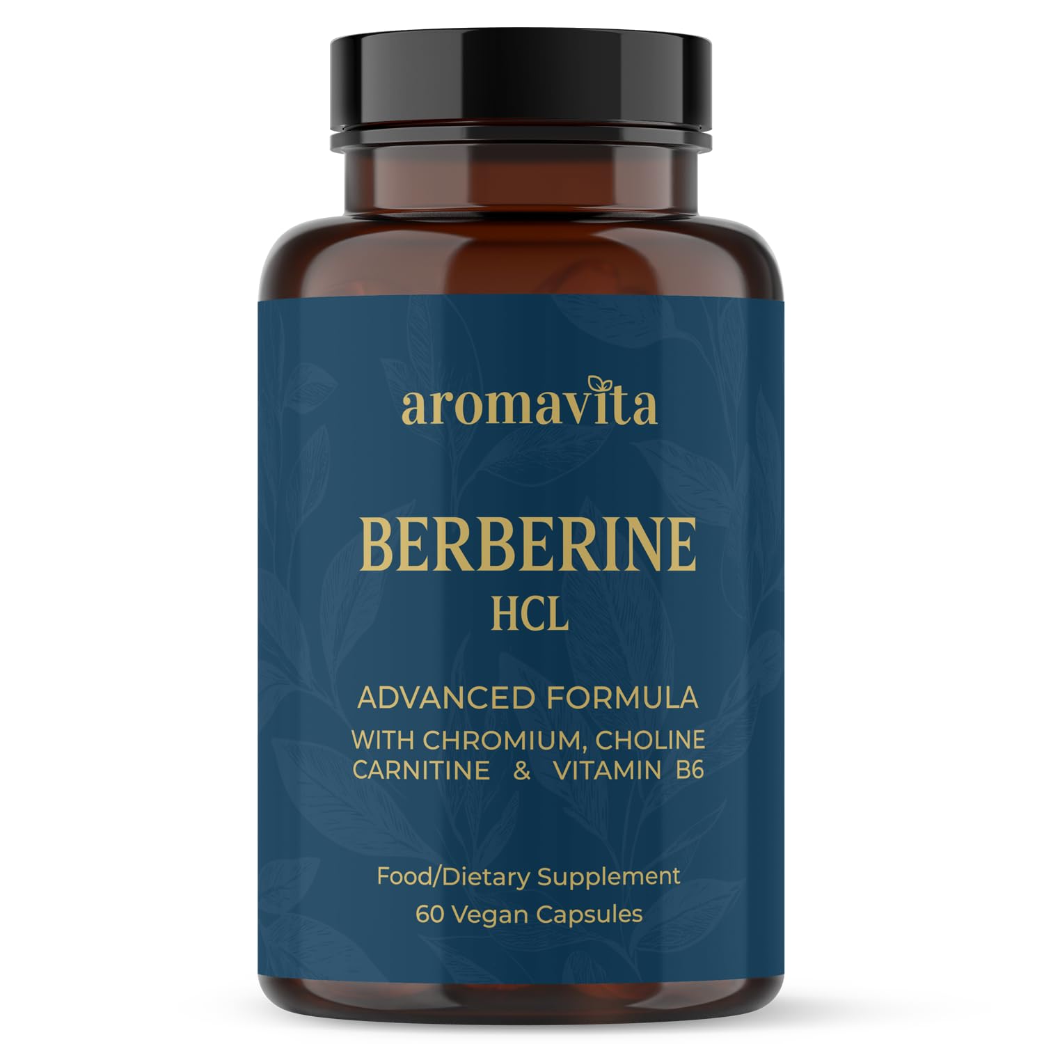 AROMAVITA Berberine HCL Rebersa bottle shown for energy balance support.