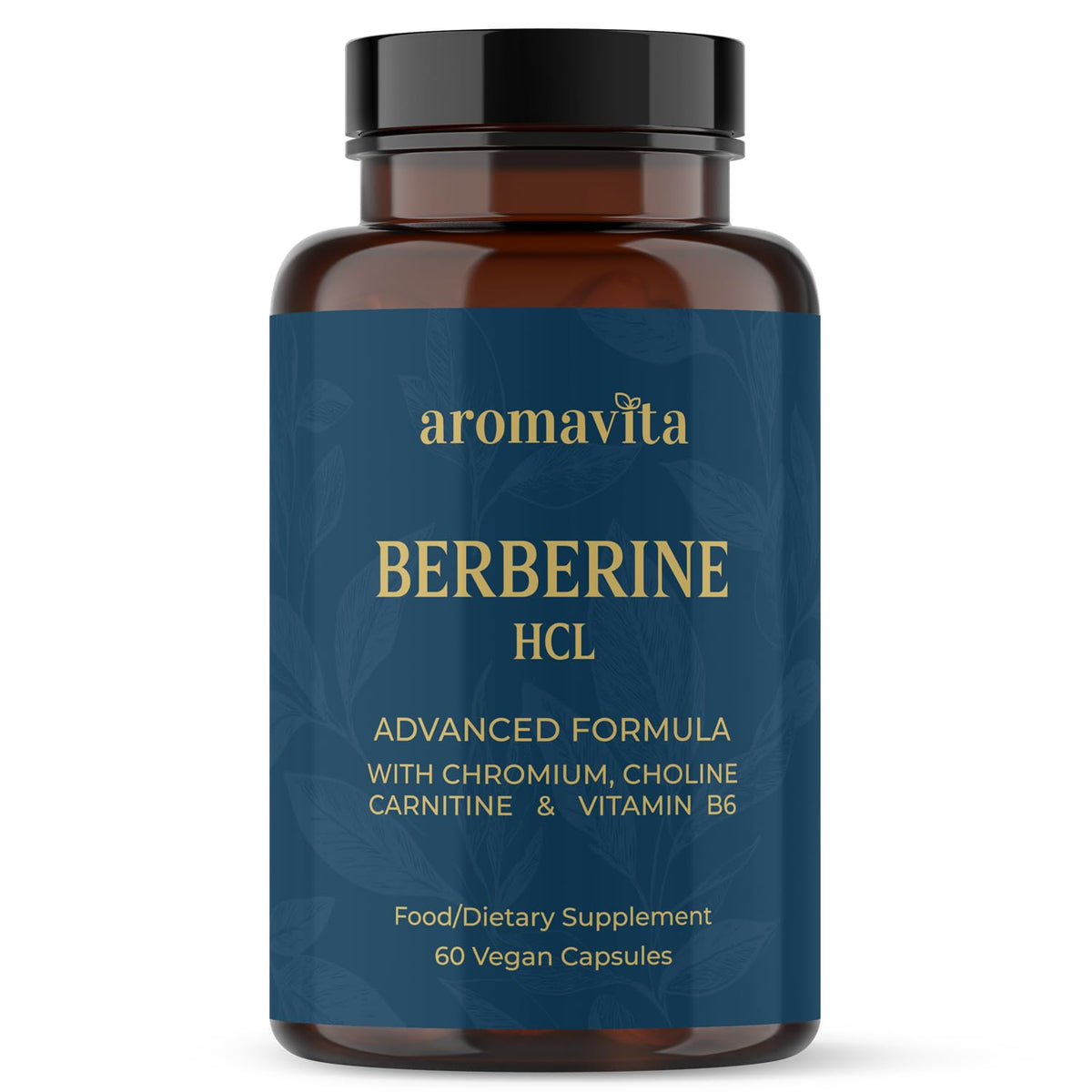 AROMAVITA Berberine HCL Rebersa bottle shown for energy balance support.