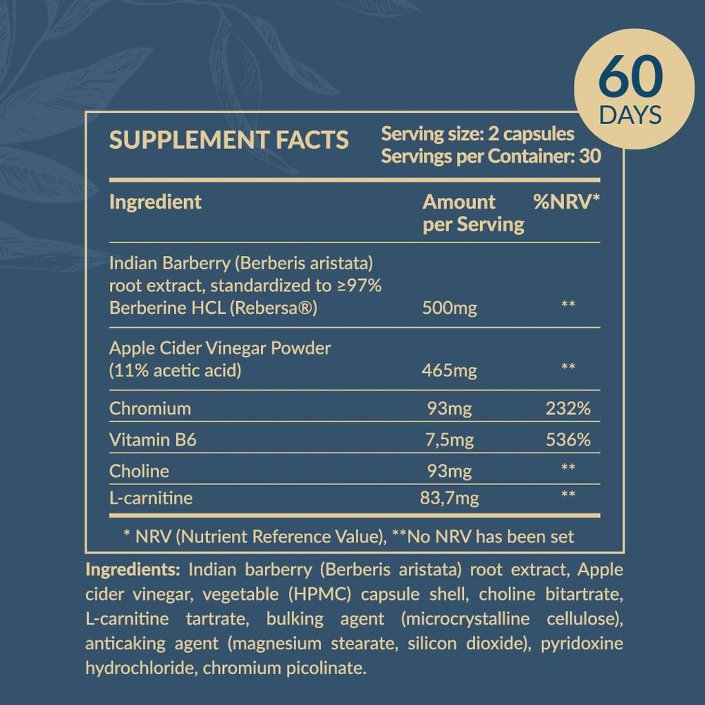 AROMAVITA Choline and B6 capsules aiding energy metabolism.