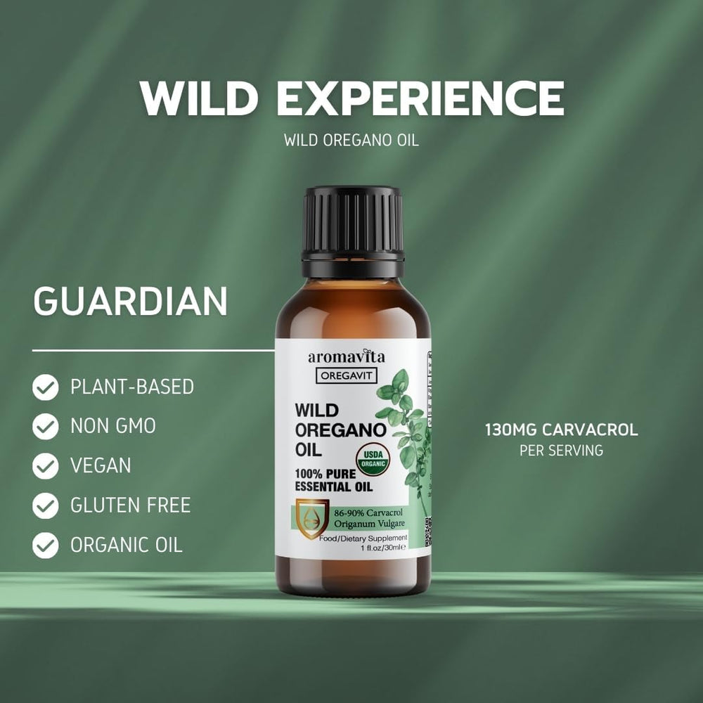 Greek mountains scene with oregano and bottle emphasizes origin and traceability.