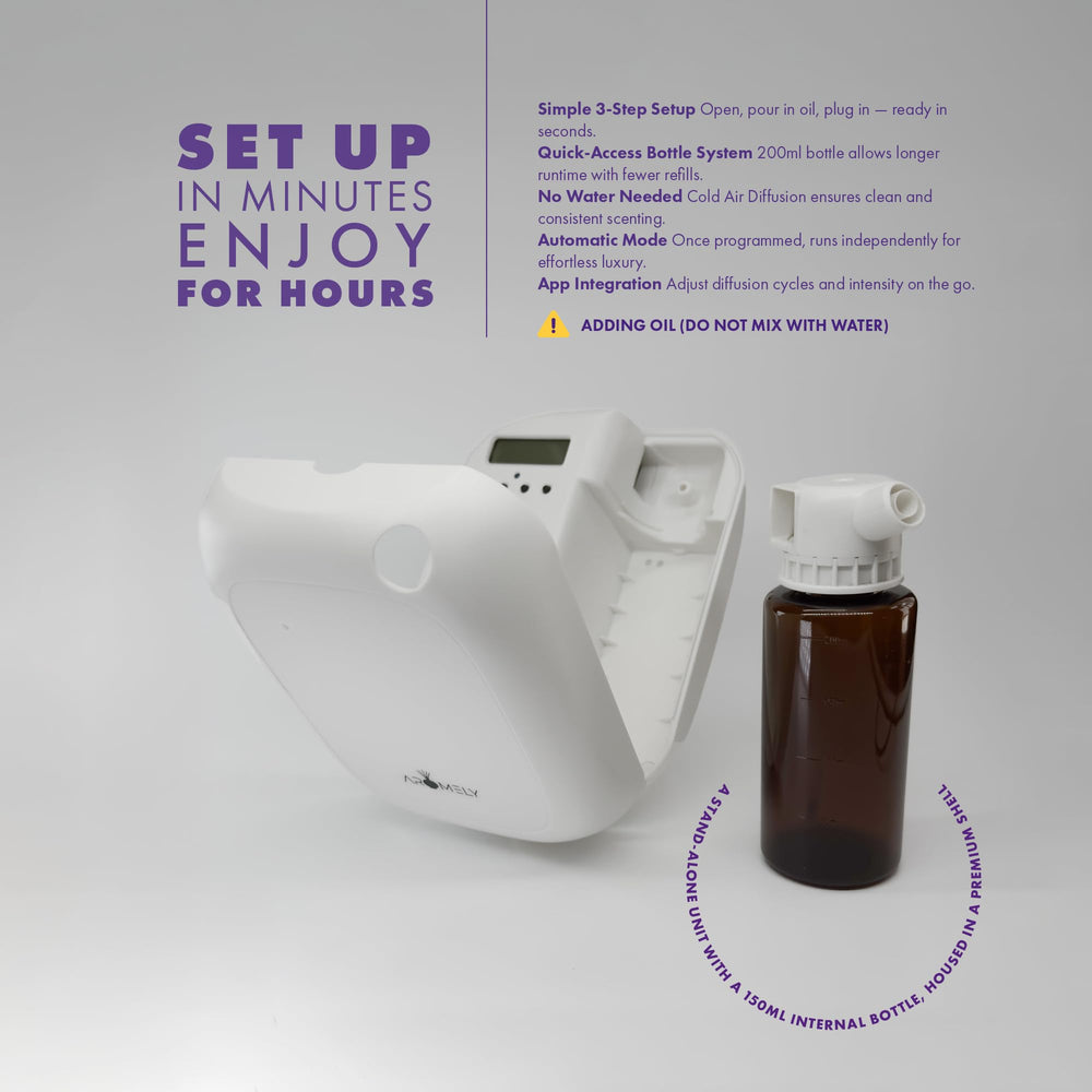 AROMELY Diffuser in Bedroom promotes calm evenings.
