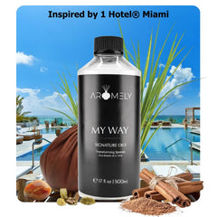 AROMELY My Way bottle and cap, ready to elevate ambient mood.