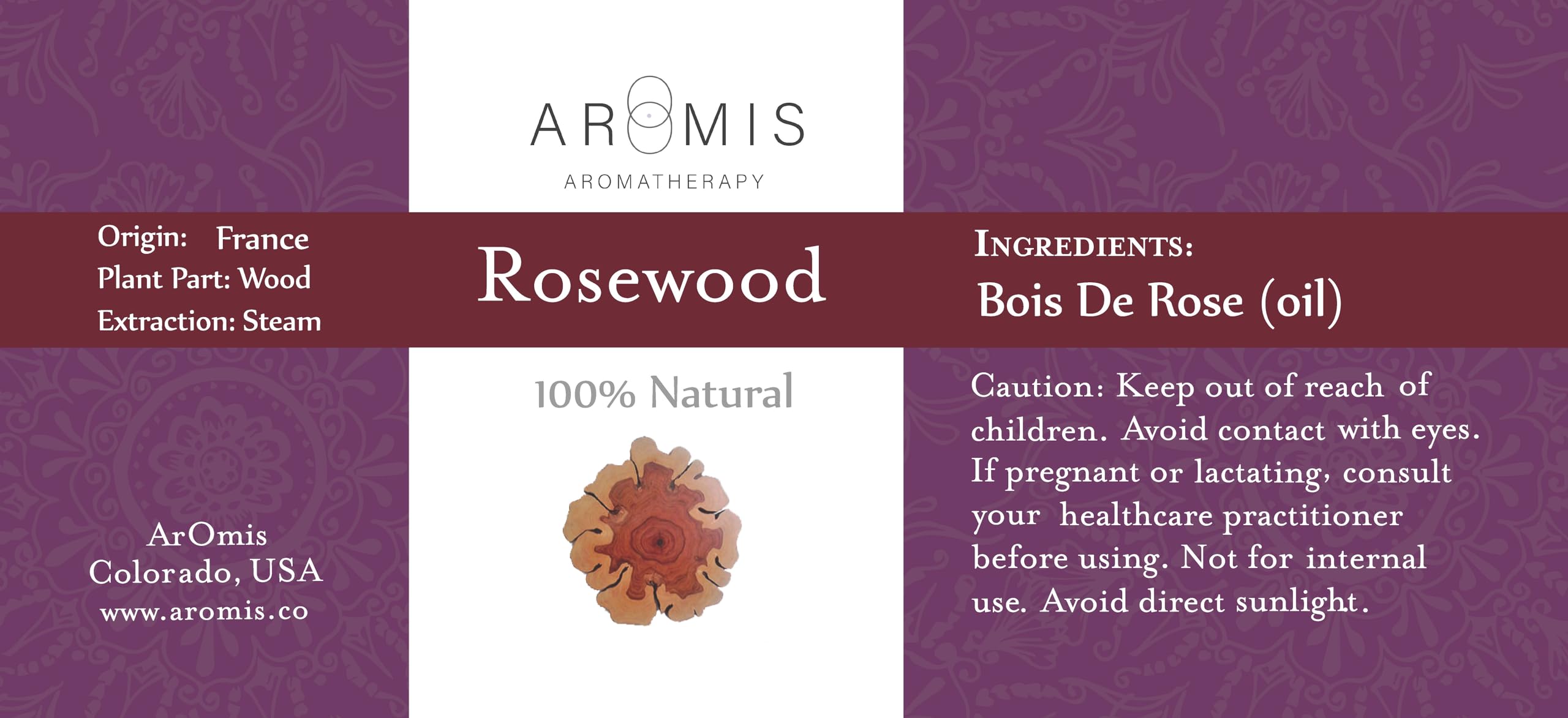 ArOmis Rosewood bottle with 150-micron filter for diffuser compatibility