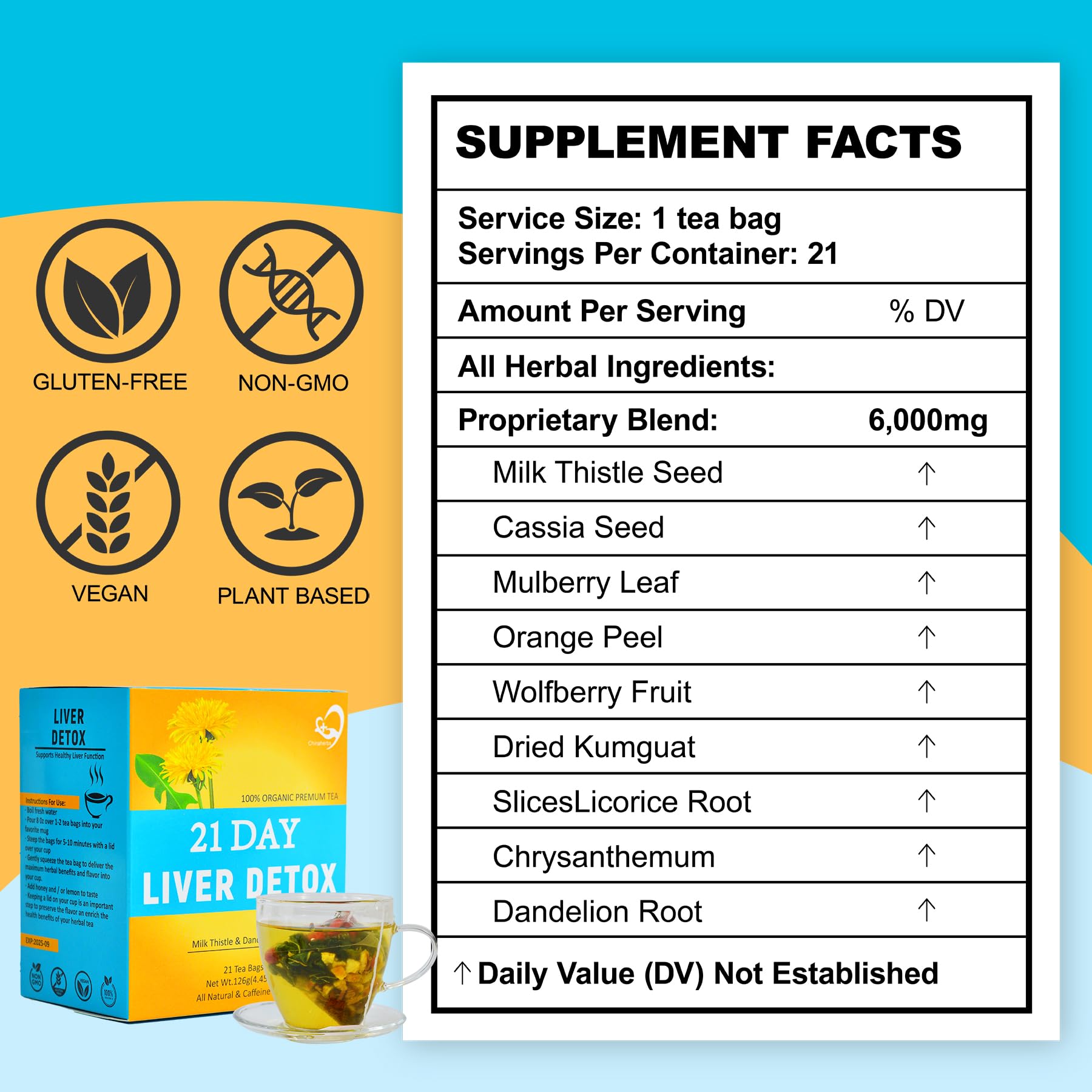 Aromlife 42-count teabags for convenient daily enjoyment