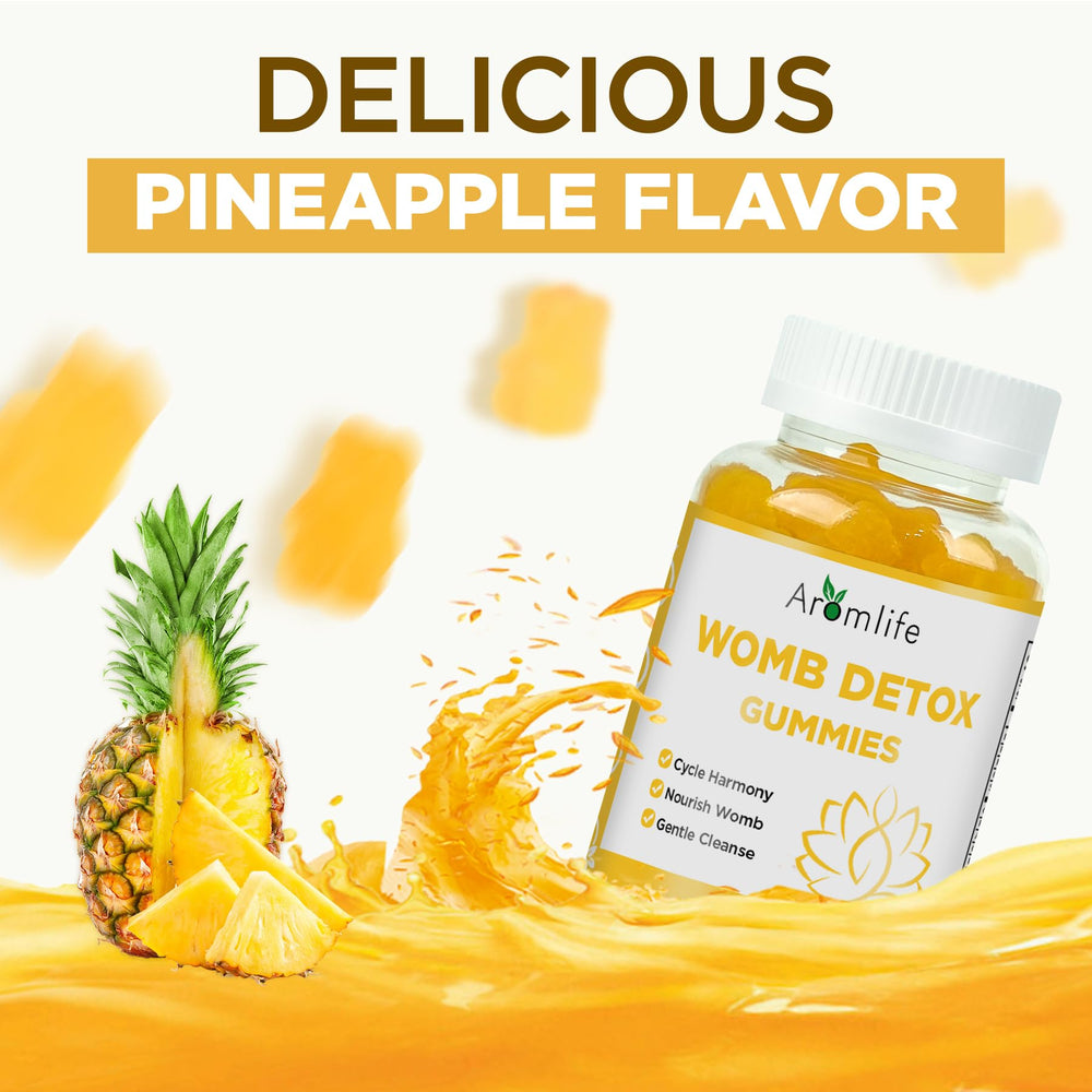 Aromlife Womb Detox Gummies cinnamon extract delivering warm internal comfort.
