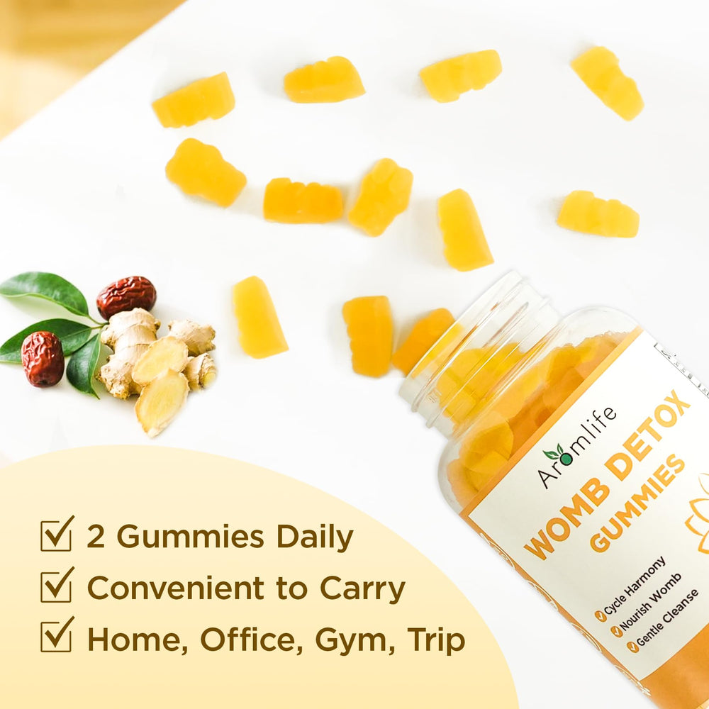 Aromlife Womb Detox Gummies red date extract for gentle inner replenishment.