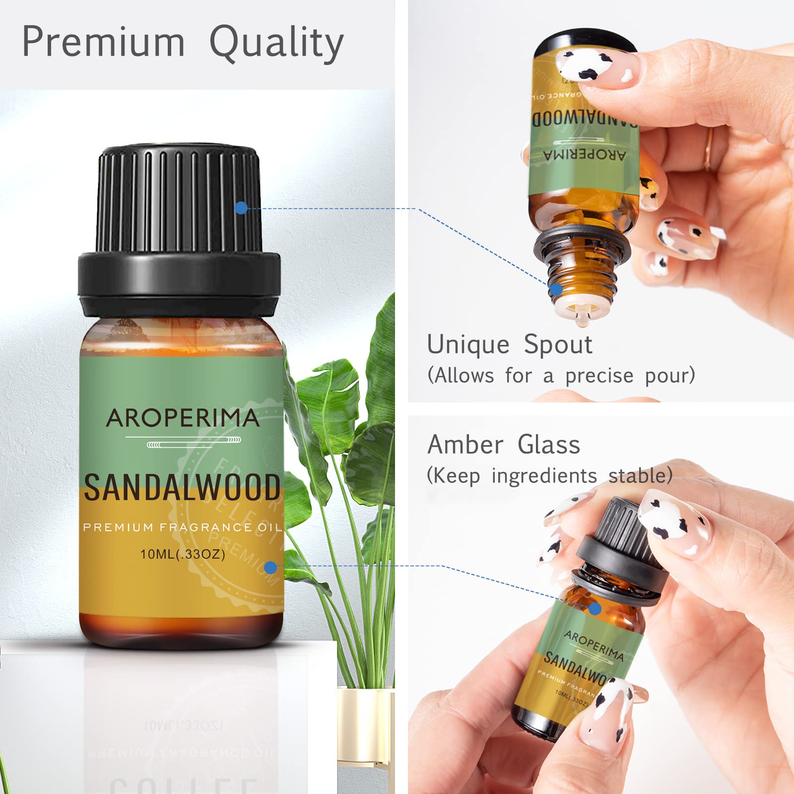 AROPERIMA sandalwood oil blended into perfumes for a subtle fragrance.