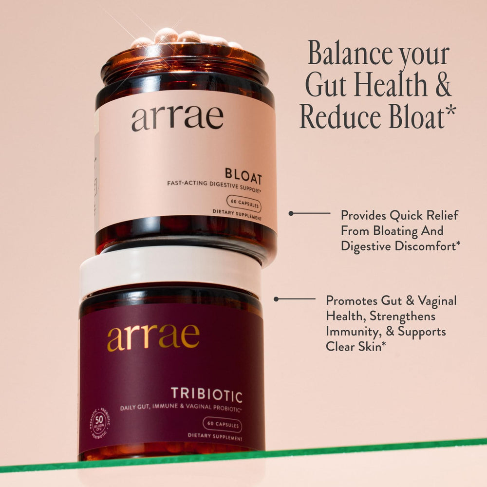 Arrae Bloat capsules after meals for smoother digestion.