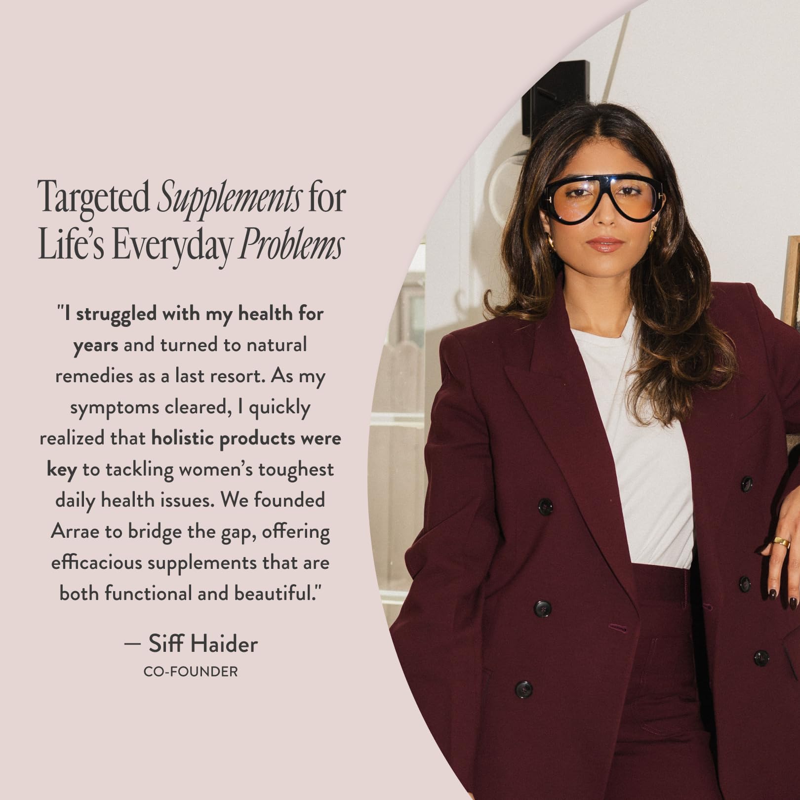 Arrae Bloat lemon balm graphic signals soothing digestion.