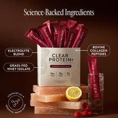 Arrae Clear Protein glass with a refreshing, sugar-free drink after training.