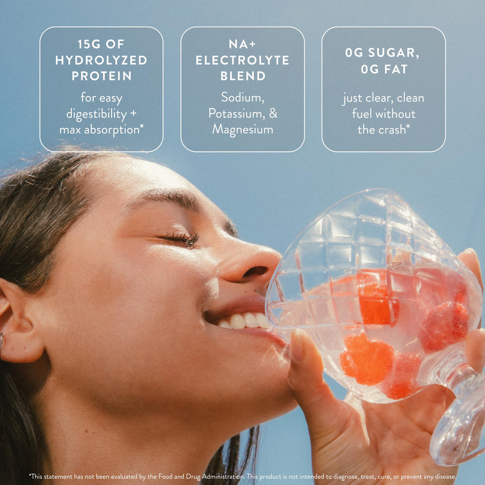 Arrae Clear Protein texture close-up illustrates smooth, lump-free drink.