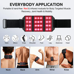 Arsoma red light therapy belt on arm demonstrates versatile use for joints and recovery.