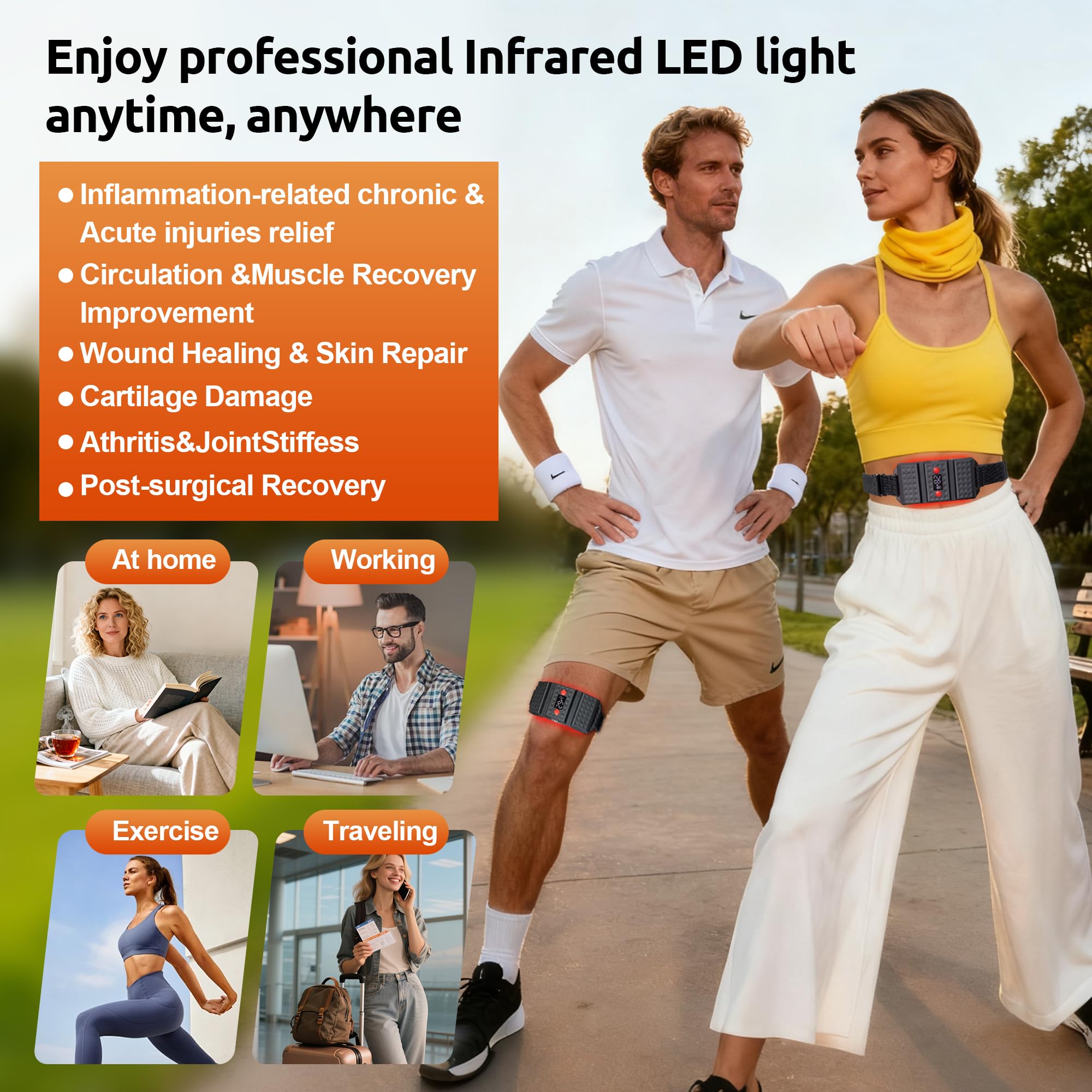 Arsoma red light therapy belt packaging showcases compact, portable design.