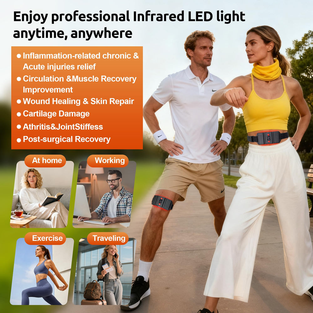 Arsoma red light therapy belt packaging showcases compact, portable design.