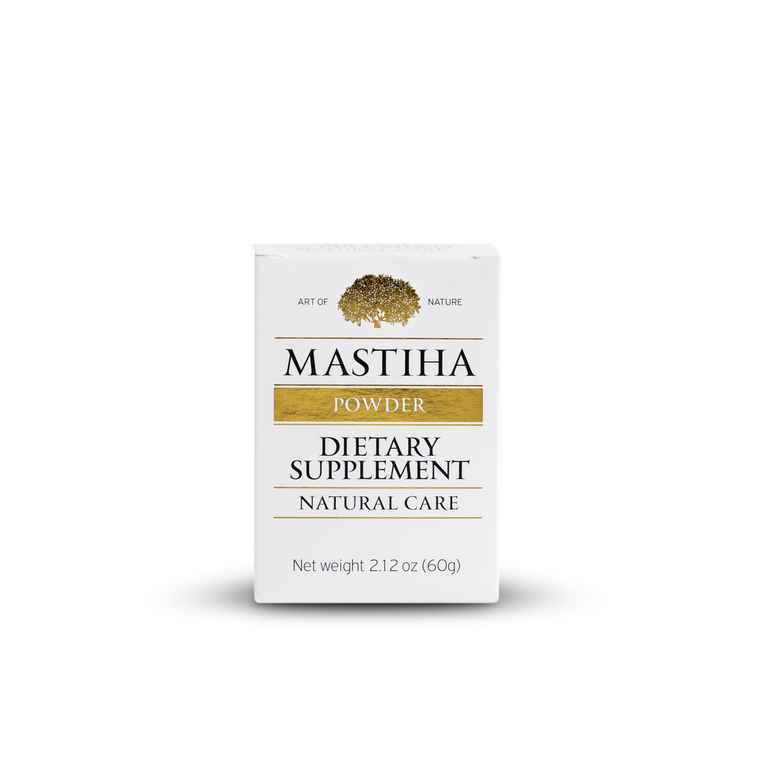 Jar of ART OF NATURE MASTIHA powder showing 34 servings.