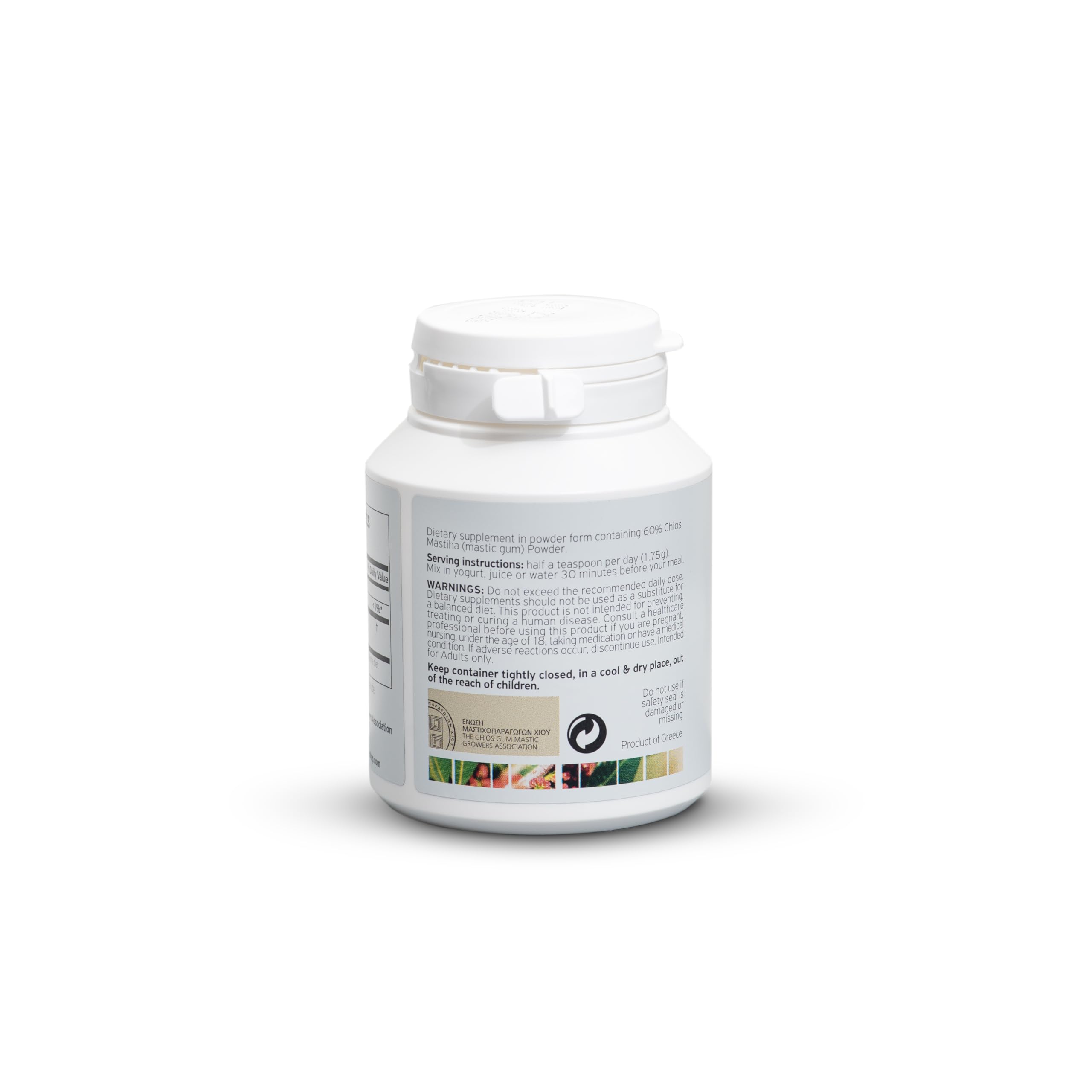 Mastiha powder stirred into juice for convenient daily use.