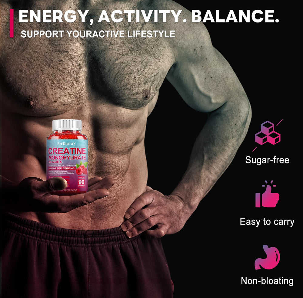 Athlete preparing before training with ArtDietistX creatine gummies