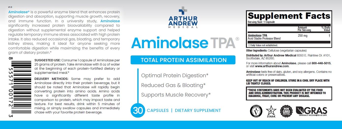 Gym bag-friendly Aminolase TPA packaging for on-the-go use.