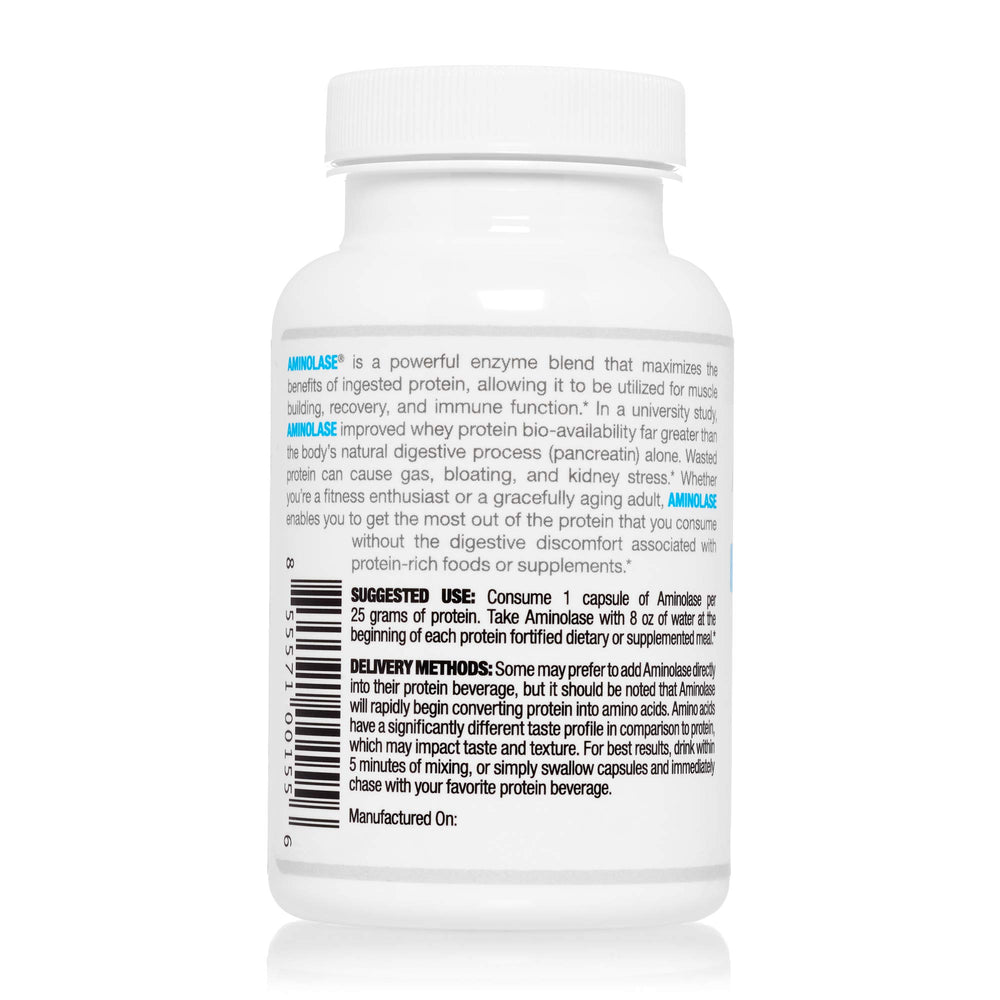 Vegan, Non-GMO formulation highlighted beside Aminolase TPA.
