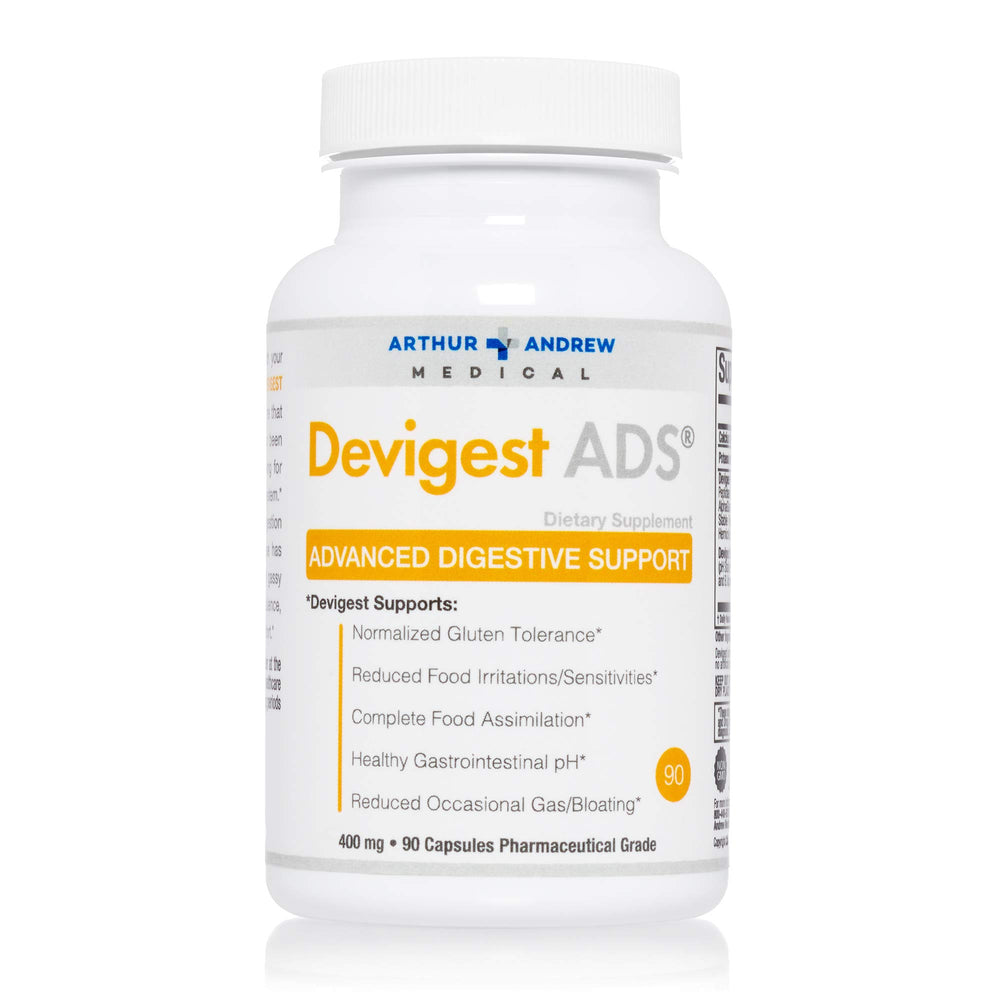 Arthur Andrew Medical Devigest ADS packaging with 90 capsules