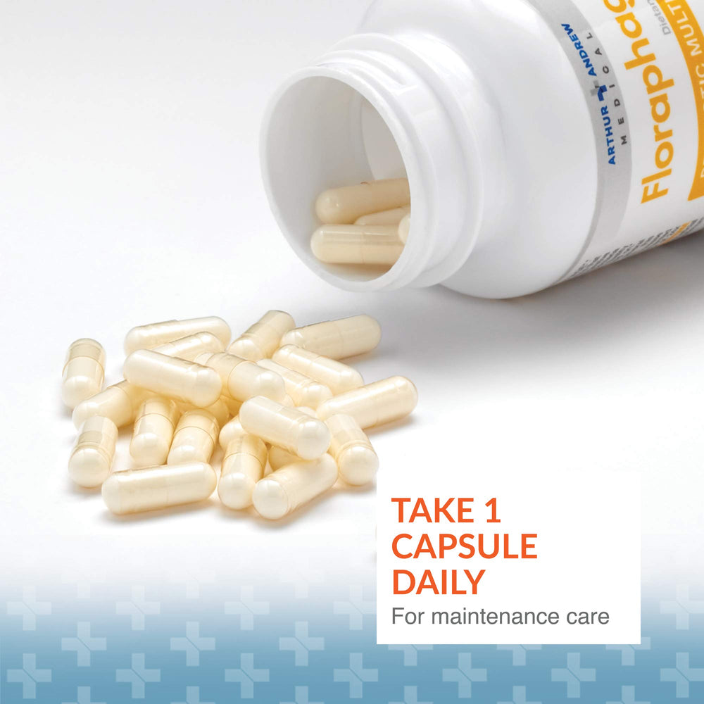 Arthur Andrew Floraphage bottle pour demonstrates simple one-capsule daily use