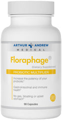 Arthur Andrew Floraphage bottle emphasizes convenient daily prebiotic use for gut balance