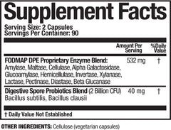 Arthur Andrew Medical FODMAP DPE capsules close-up showcases vegan, non-GMO digestive support.