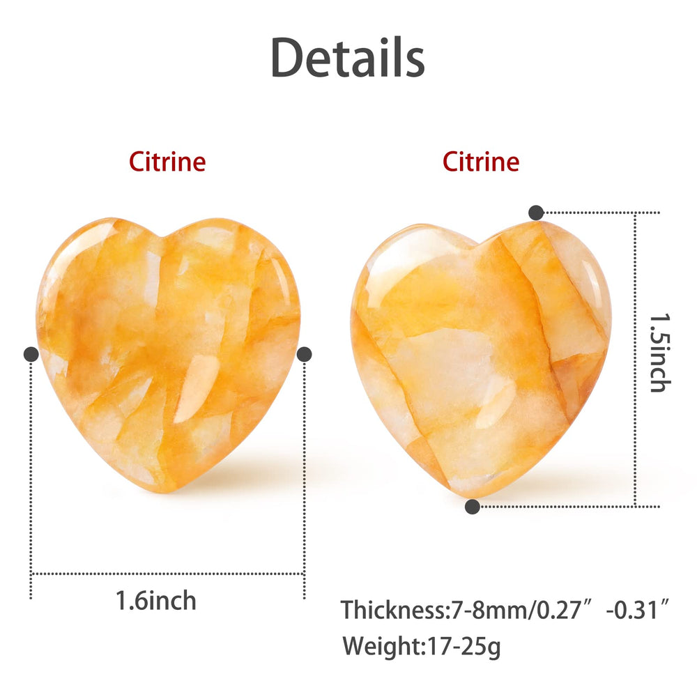 Artistone citrine heart thumb stone packaging with gift box for gifting