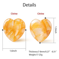 Artistone citrine heart thumb stone packaging with gift box for gifting