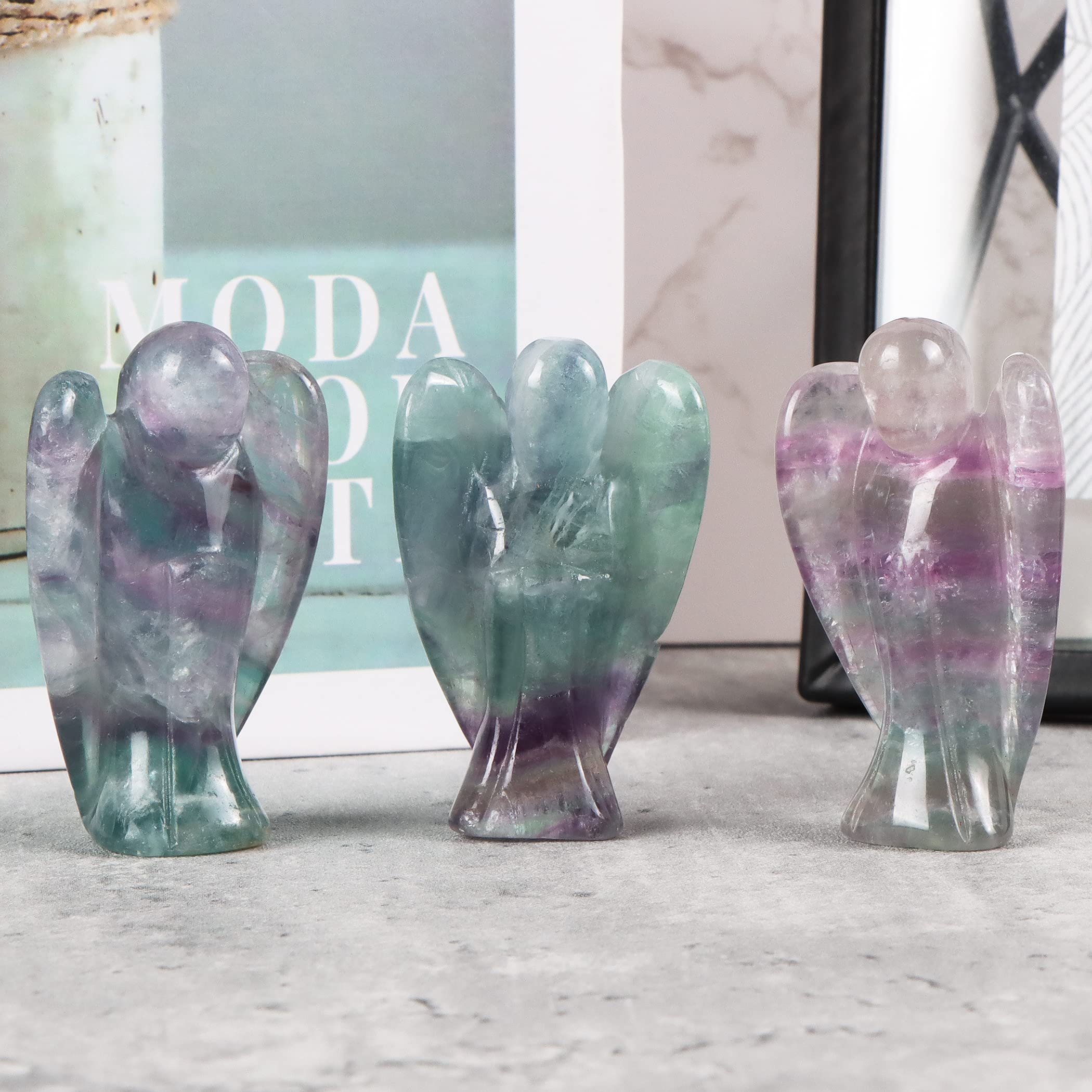 Artistone crystal angel figure supports chakra balance and peaceful ambiance.