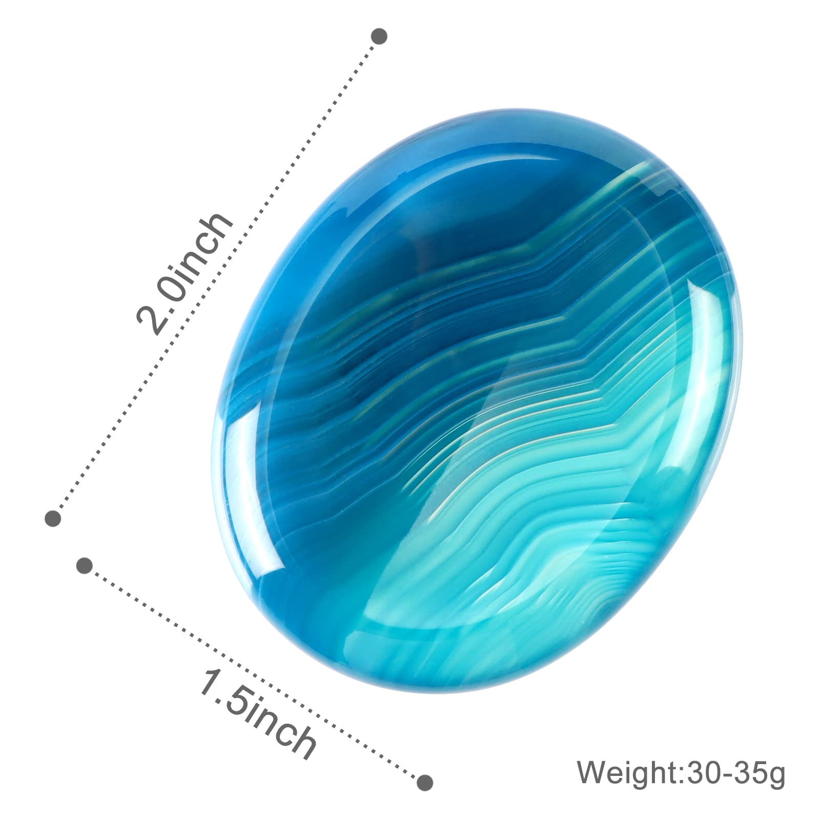 Artistone pocket palm stone blue agate aids focus during meditation.