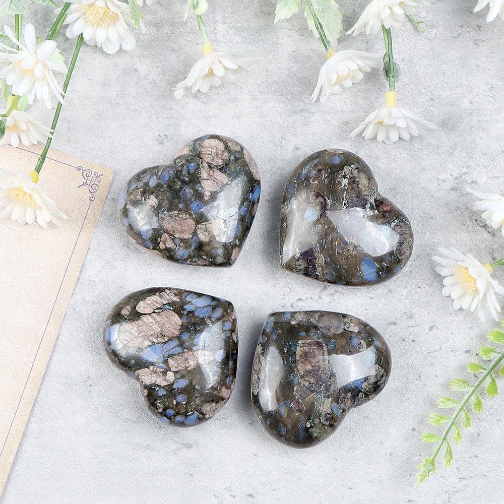 Artistone glaucophane heart crystal decor for home and yoga