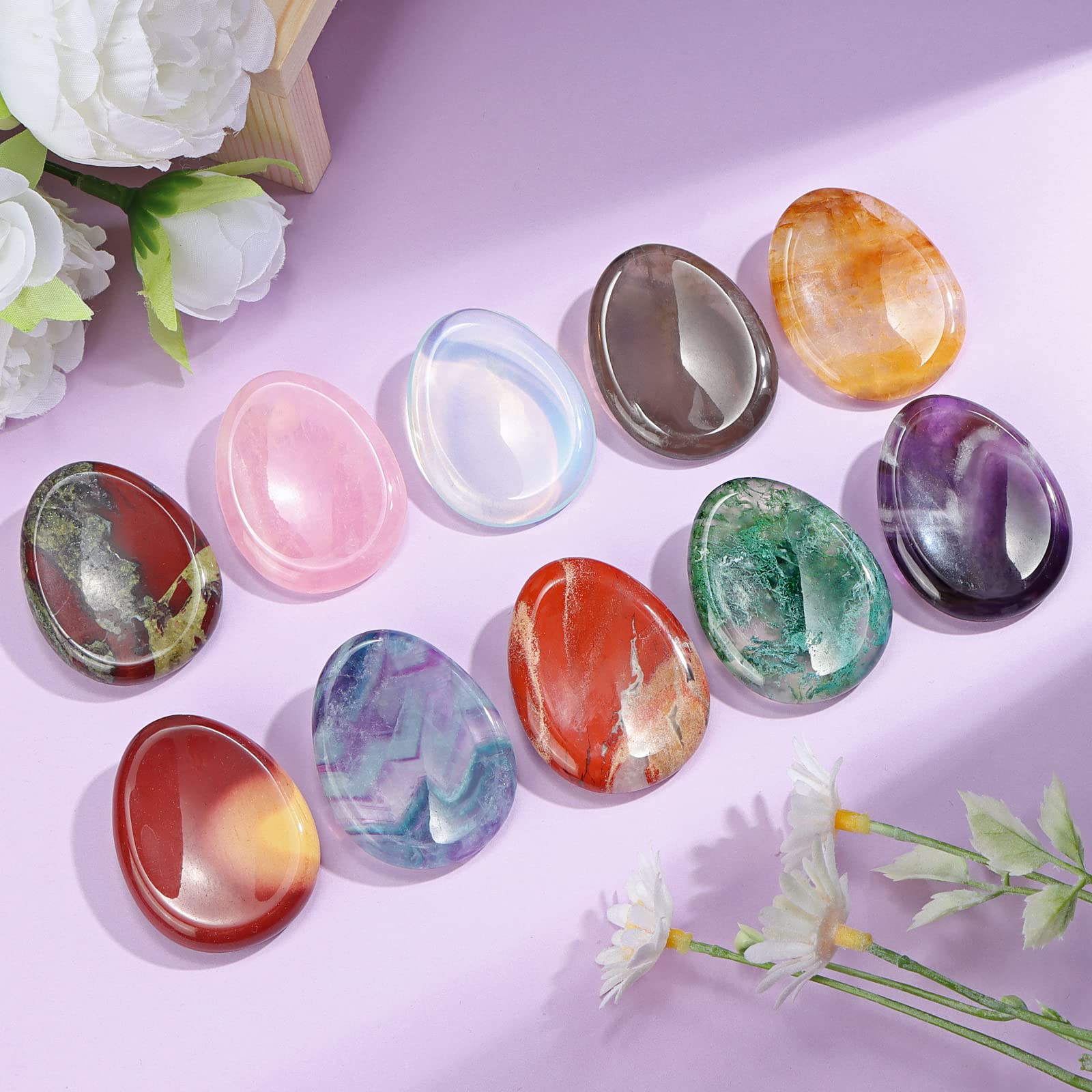 Artistone Moss Agate worry stone serves as a unique pocket companion.