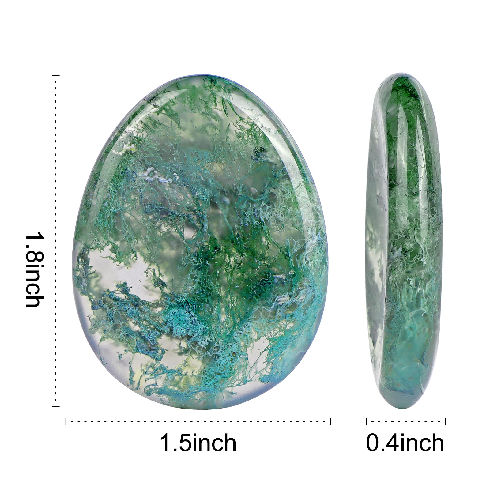 Artistone Moss Agate heart chakra stone supports calm energy flow during meditation.