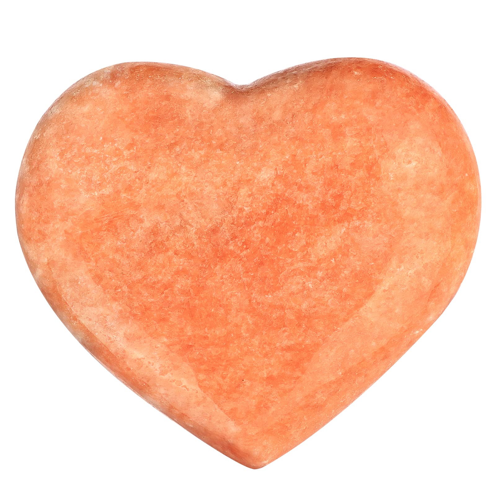 Artistone orange calcite heart close-up for vibrant energy and warmth