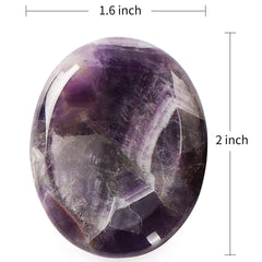 Artistone Amethyst palm stone in hand supports mindful breathing