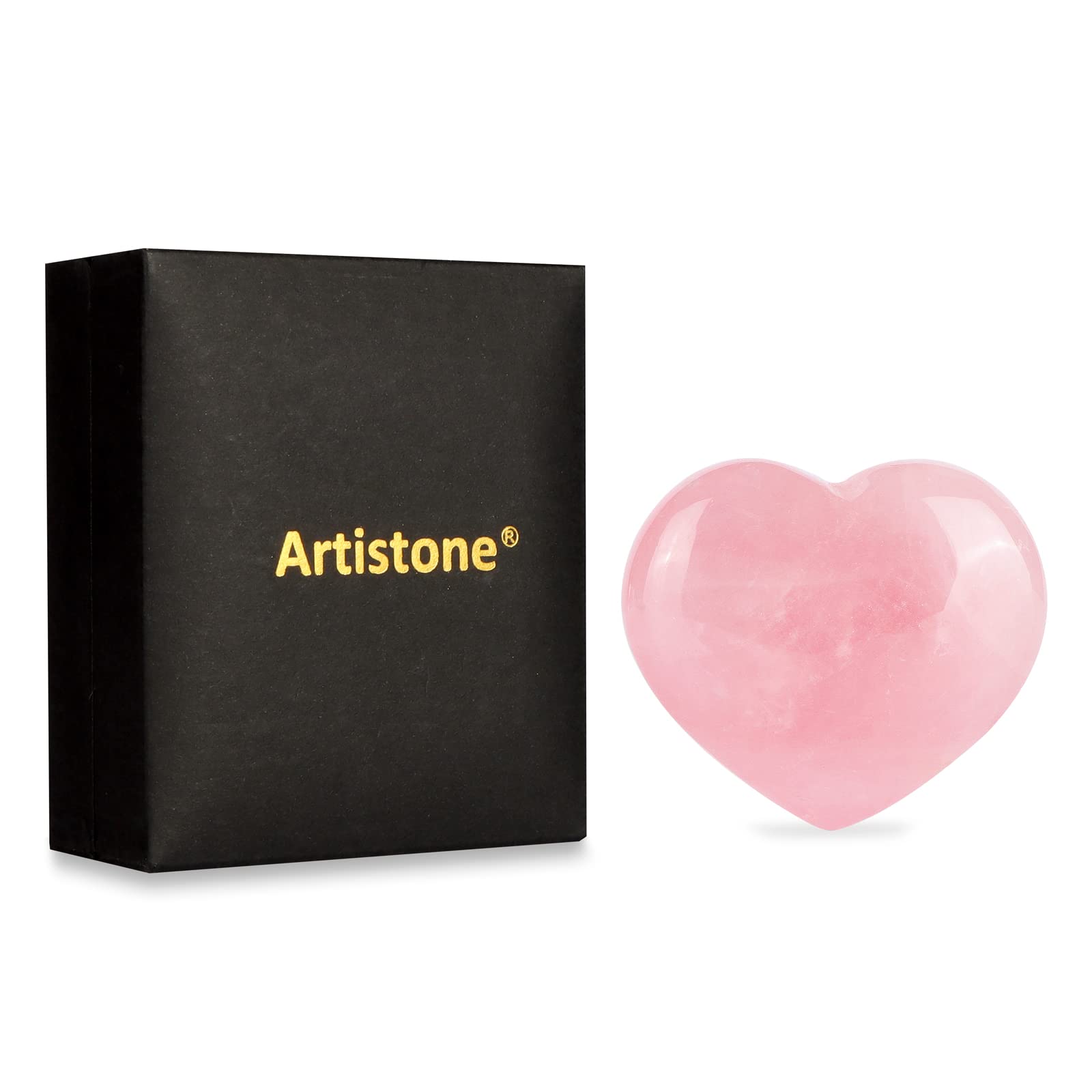 Artistone Rose Quartz Heart crystal supports mindful meditation and energy focus.