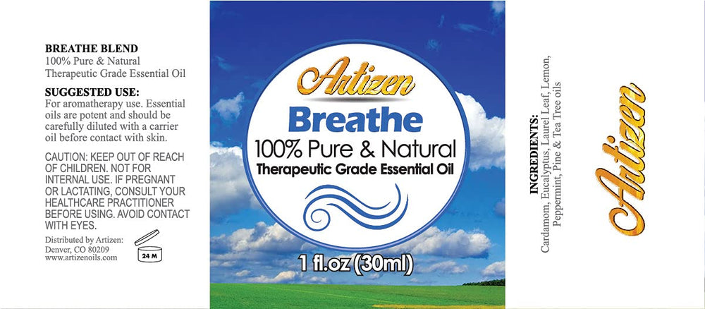 Artizen Breathe humidifier application demonstrates room-wide aroma diffusion.
