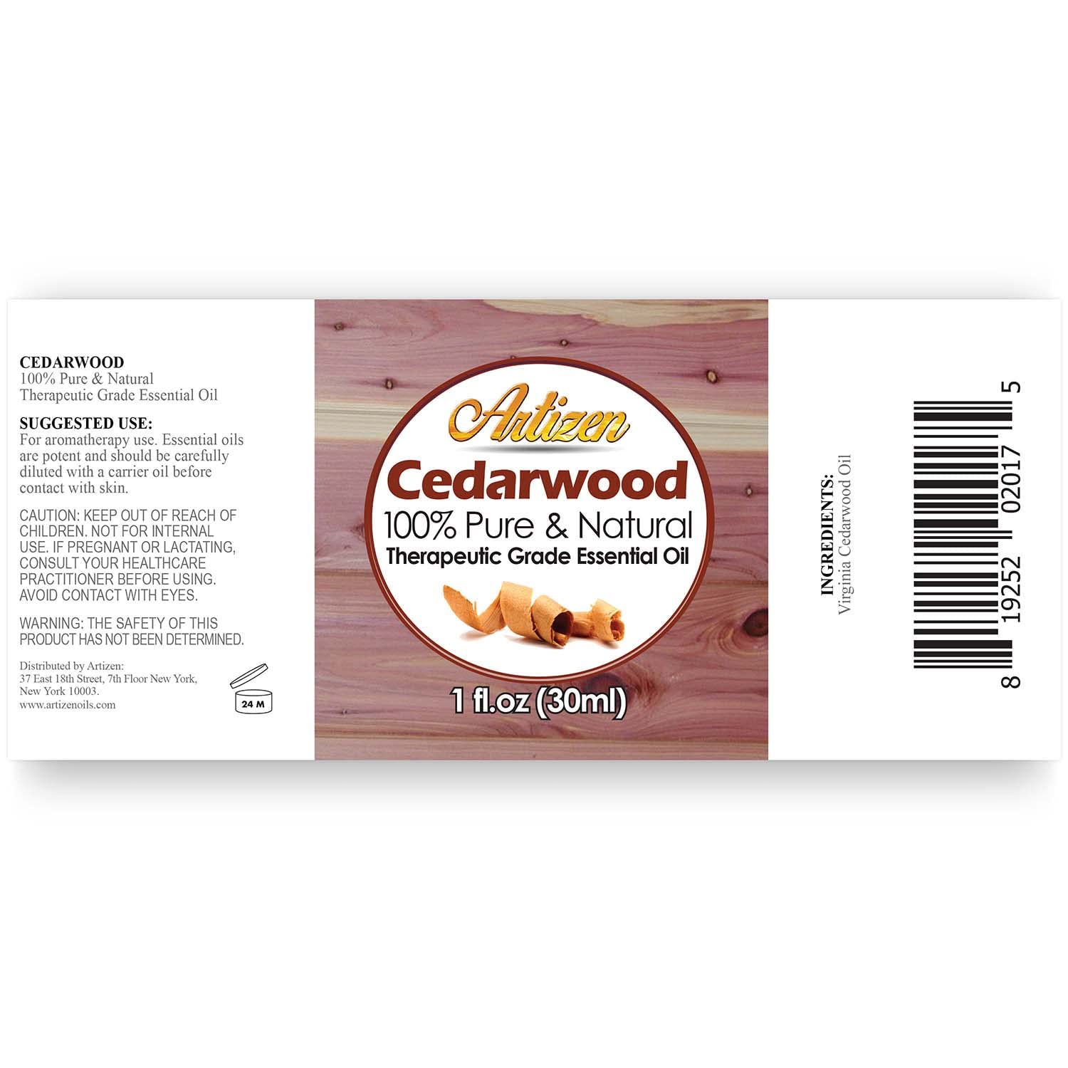Artizen Cedarwood oil ready for diffuser blends to create a calm ambiance