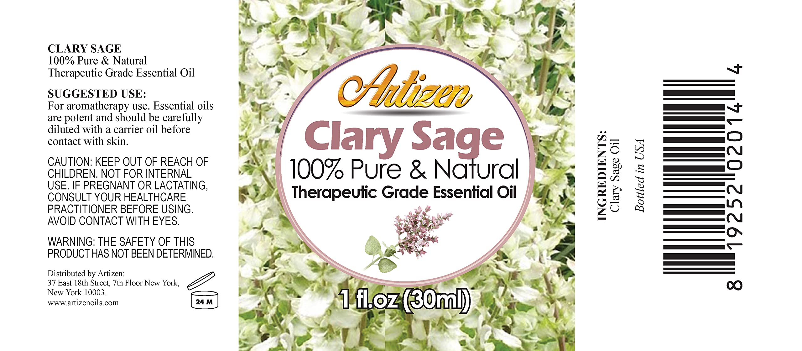 Artizen Clary Sage Oil dropper for precise dosing in DIY blends and diffusers.