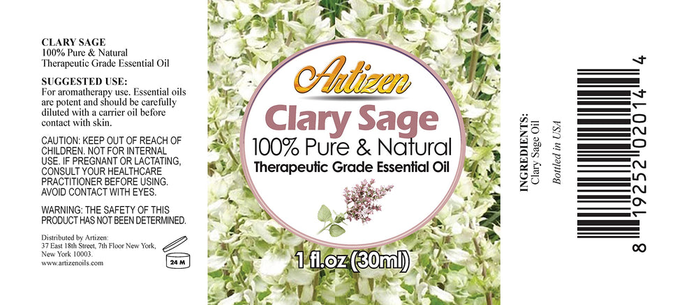 Artizen Clary Sage Oil dropper for precise dosing in DIY blends and diffusers.
