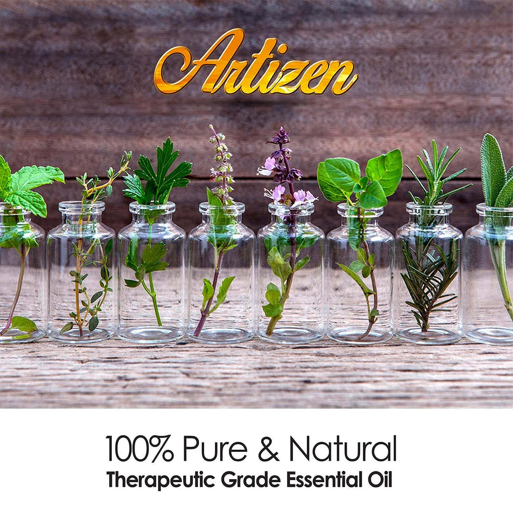 Artizen Cypress amber glass bottle signals protective UV coating.