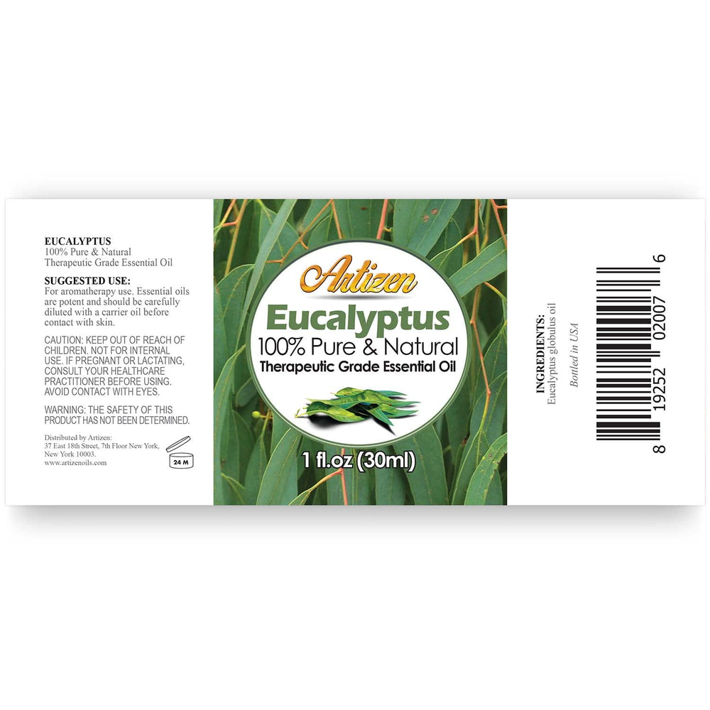Artizen eucalyptus oil UV glass bottle protects potency during storage