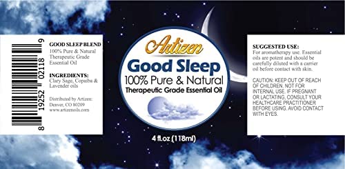 Artizen Good Sleep Blend glass bottle protects integrity from sunlight.